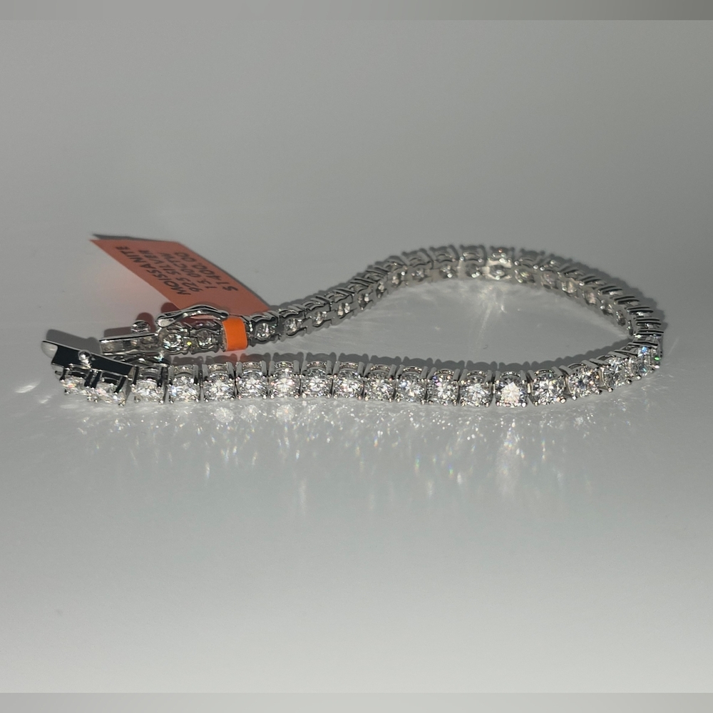 ✨ 15tw Moissanite Tennis 4mm, 7inch Bracelet – 925 Sterling Silver ✨